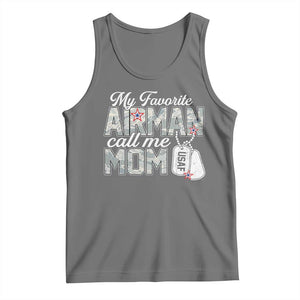 Proud Air Force Family Tank Top My Favorite Airman Calls Me Mom TS10 Black Heather Print Your Wear