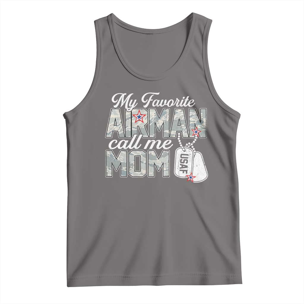 Proud Air Force Family Tank Top My Favorite Airman Calls Me Mom TS10 Deep Heather Print Your Wear