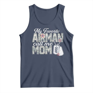Proud Air Force Family Tank Top My Favorite Airman Calls Me Mom TS10 Navy Print Your Wear