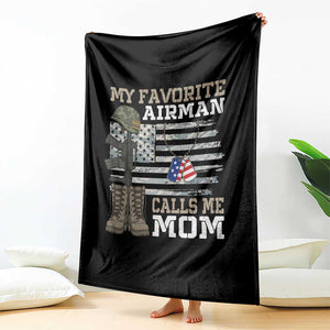Proud Air Force Mom Throw Blanket My Favorite Airman Military Family Camo US Flag TS10 Print Your Wear