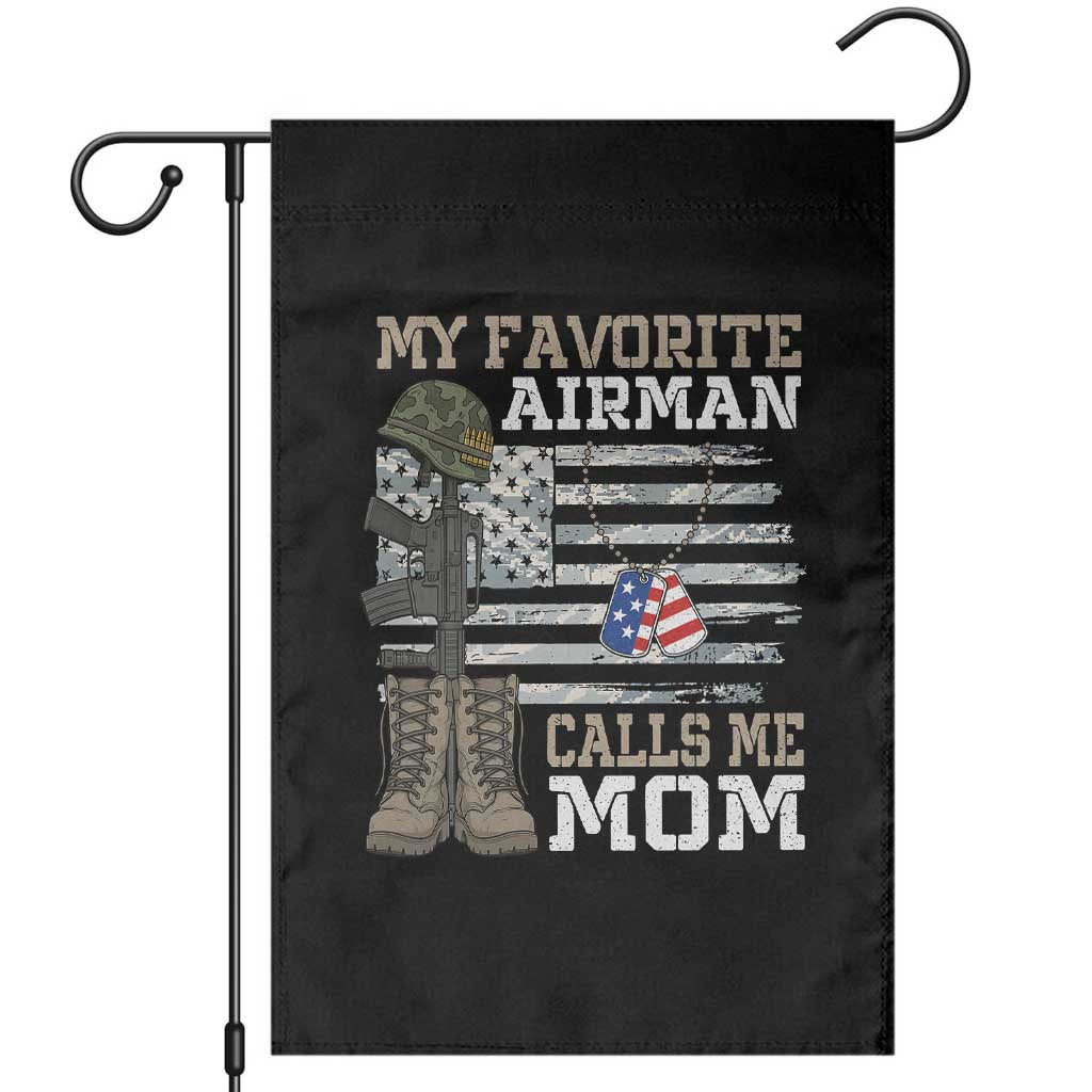 Proud Air Force Mom Garden Flag My Favorite Airman Military Family Camo US Flag TS10 Black Print Your Wear