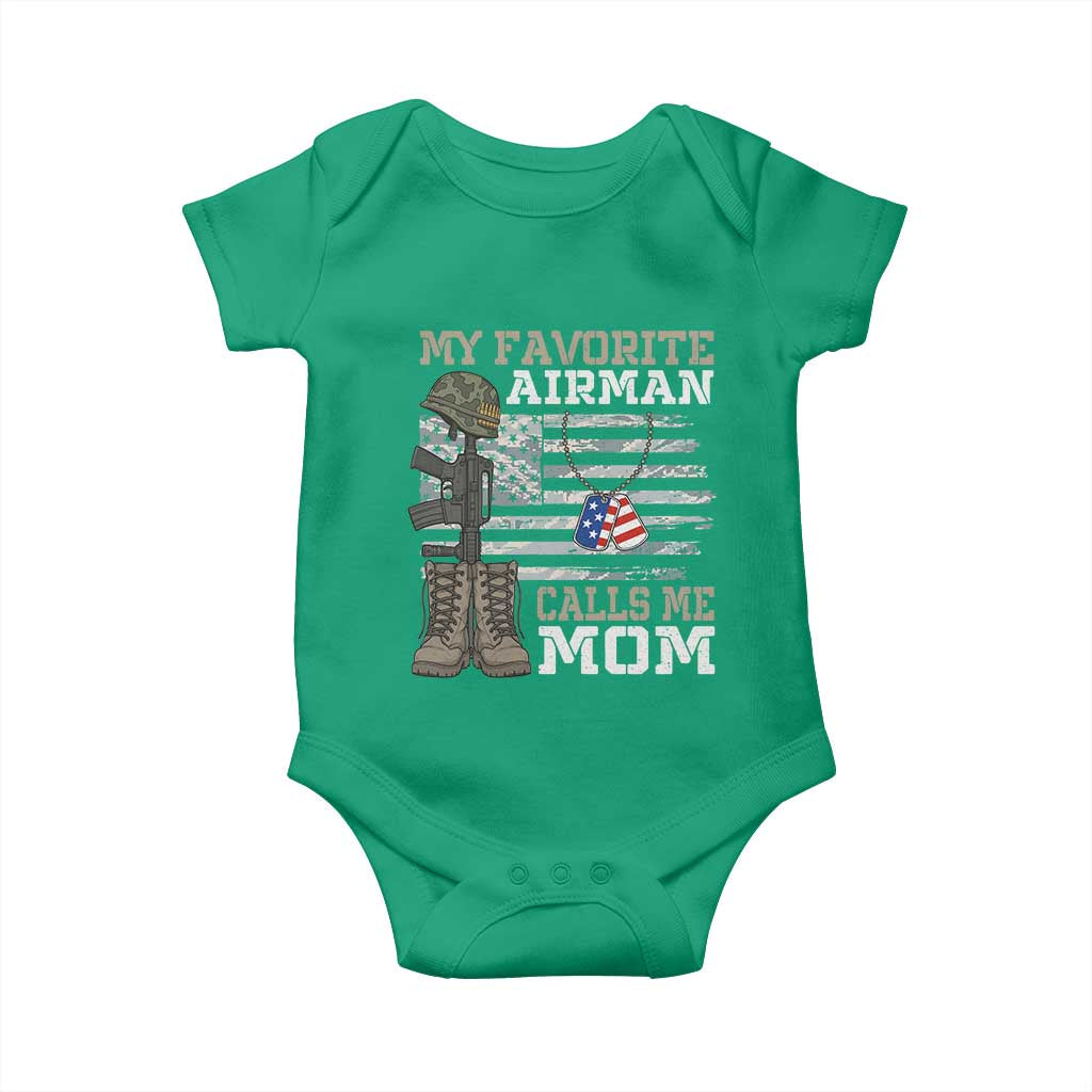 Proud Air Force Mom Baby Onesie My Favorite Airman Military Family Camo US Flag TS10 Irish Green Print Your Wear