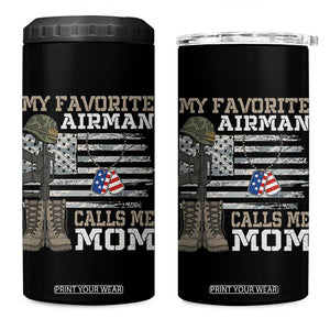 Proud Air Force Mom 4 in 1 Can Cooler Tumbler My Favorite Airman Military Family Camo US Flag TS10 One Size: 16 oz Black Print Your Wear