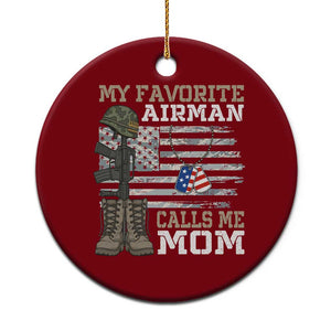 Proud Air Force Mom Ceramic Ornament My Favorite Airman Military Family Camo US Flag TS10 1pc Red Print Your Wear