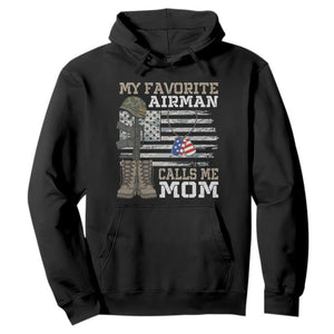 Proud Air Force Mom Hoodie My Favorite Airman Military Family Camo US Flag TS10 Black Print Your Wear