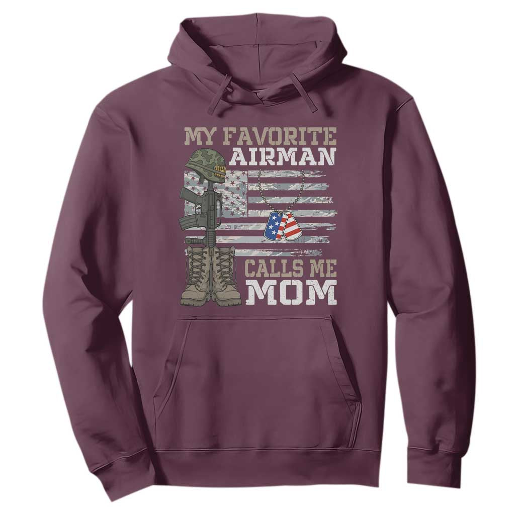 Proud Air Force Mom Hoodie My Favorite Airman Military Family Camo US Flag TS10 Maroon Print Your Wear