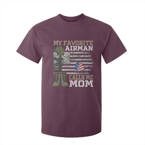 Proud Air Force Mom T Shirt For Kid My Favorite Airman Military Family Camo US Flag TS10 Maroon Print Your Wear