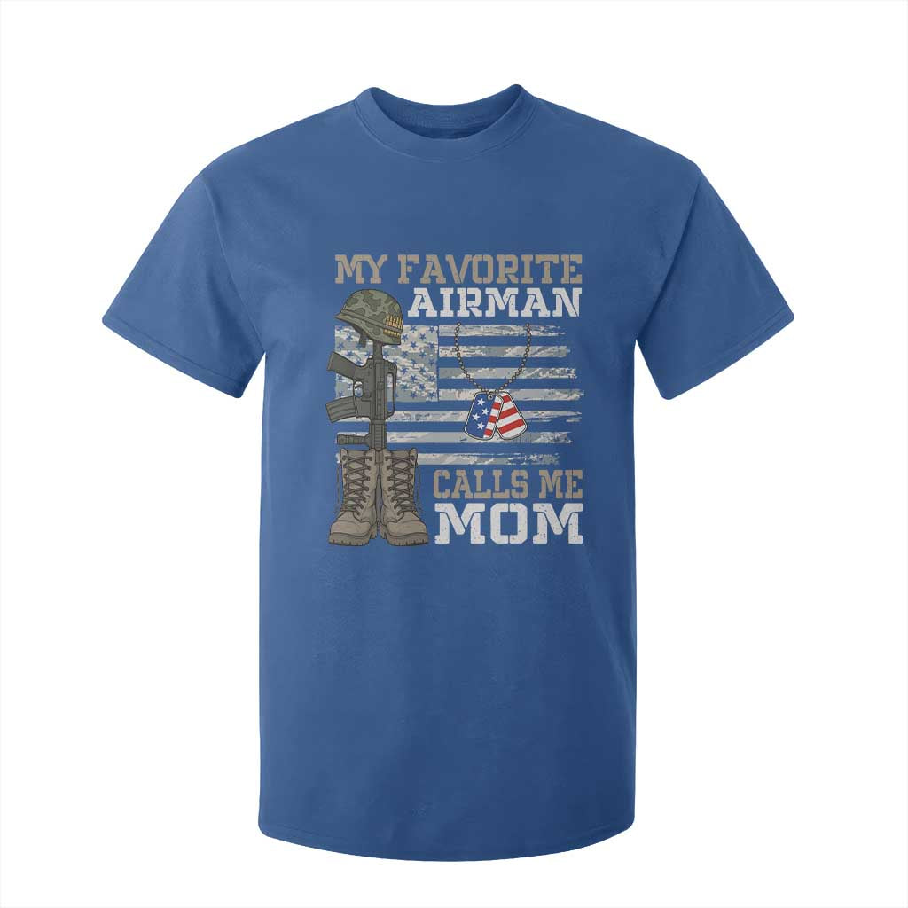 Proud Air Force Mom T Shirt For Kid My Favorite Airman Military Family Camo US Flag TS10 Royal Blue Print Your Wear