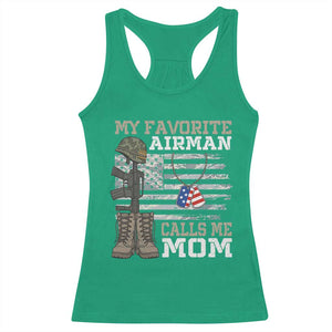 Proud Air Force Mom Racerback Tank Top My Favorite Airman Military Family Camo US Flag TS10 Irish Green Print Your Wear