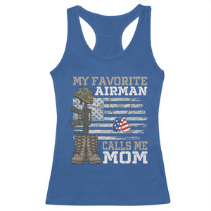 Proud Air Force Mom Racerback Tank Top My Favorite Airman Military Family Camo US Flag TS10 Royal Blue Print Your Wear
