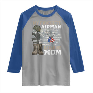 Proud Air Force Mom Raglan Shirt My Favorite Airman Military Family Camo US Flag TS10 Sport Gray Royal Print Your Wear