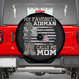 Proud Air Force Mom Spare Tire Cover My Favorite Airman Military Family Camo US Flag TS10 Black Print Your Wear