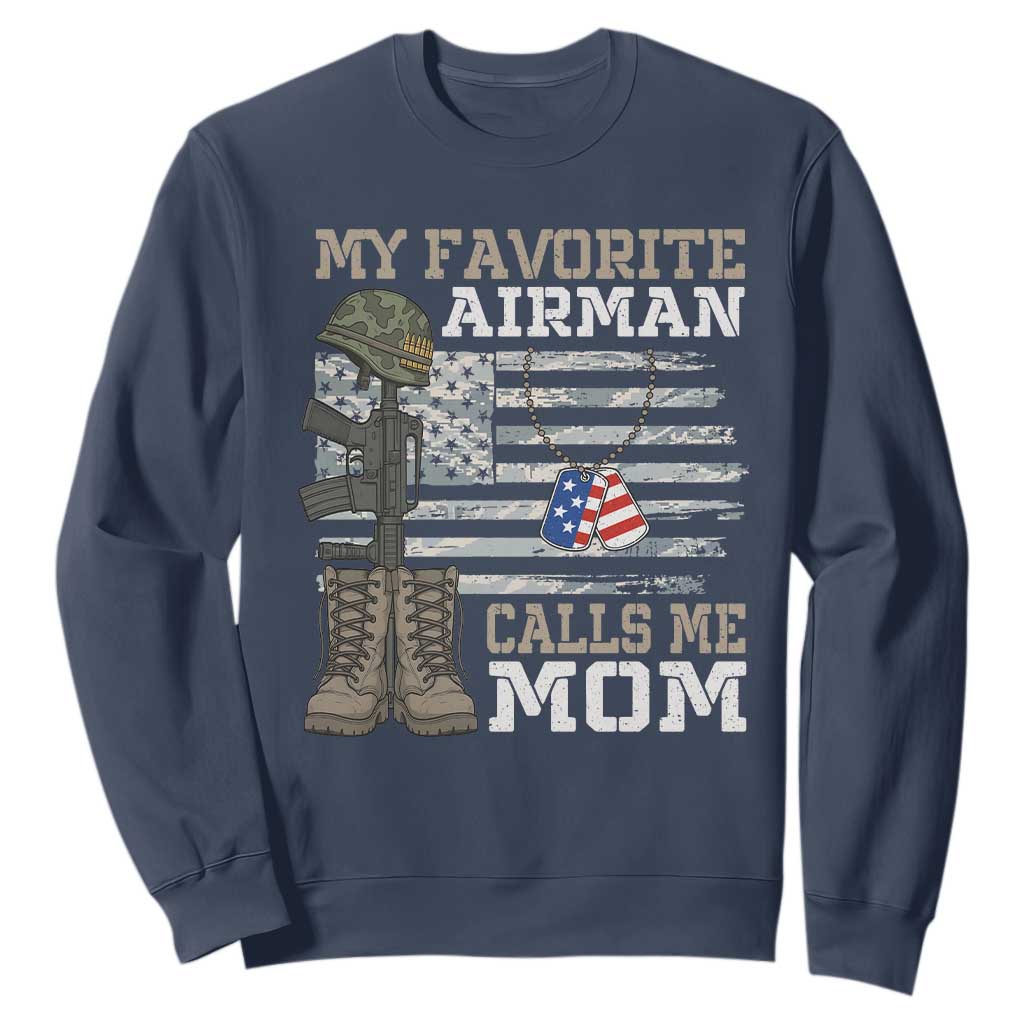 Proud Air Force Mom Sweatshirt My Favorite Airman Military Family Camo US Flag TS10 Navy Print Your Wear
