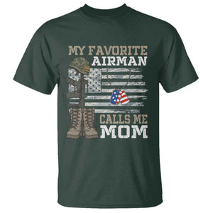 Proud Air Force Mom T Shirt My Favorite Airman Military Family Camo US Flag TS10 Dark Forest Green Print Your Wear