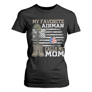 Proud Air Force Mom T Shirt For Women My Favorite Airman Military Family Camo US Flag TS10 Black Print Your Wear