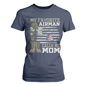 Proud Air Force Mom T Shirt For Women My Favorite Airman Military Family Camo US Flag TS10 Navy Print Your Wear