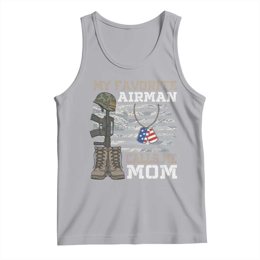 Proud Air Force Mom Tank Top My Favorite Airman Military Family Camo US Flag TS10 Athletic Heather Print Your Wear