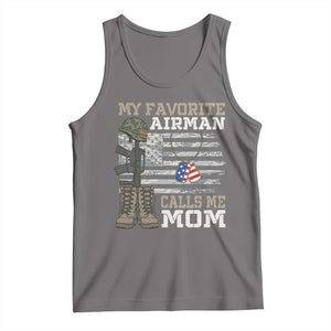 Proud Air Force Mom Tank Top My Favorite Airman Military Family Camo US Flag TS10 Deep Heather Print Your Wear