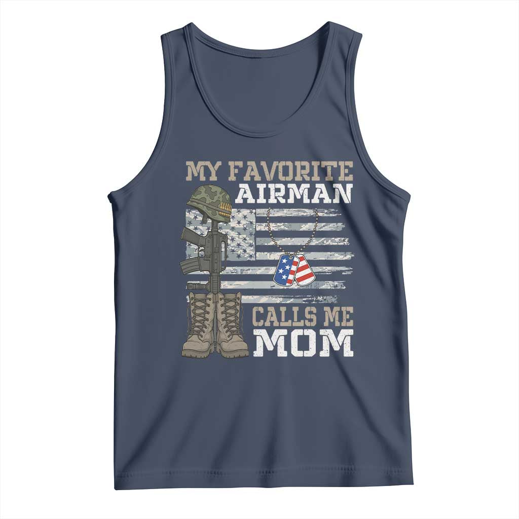 Proud Air Force Mom Tank Top My Favorite Airman Military Family Camo US Flag TS10 Navy Print Your Wear
