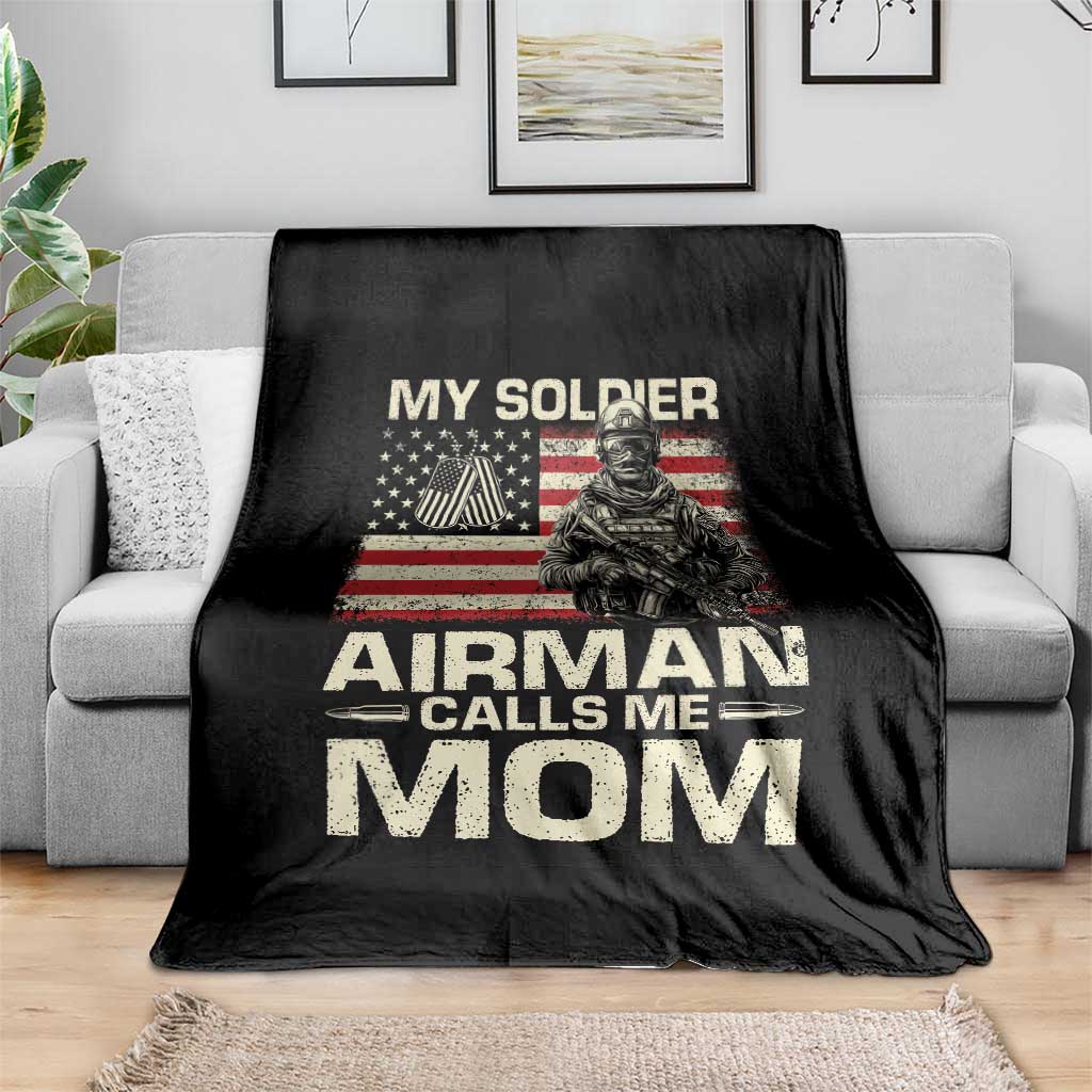 Proud Air Force Mom Throw Blanket My Soldier Airman Calls Me Mom US Flag TS10 Print Your Wear