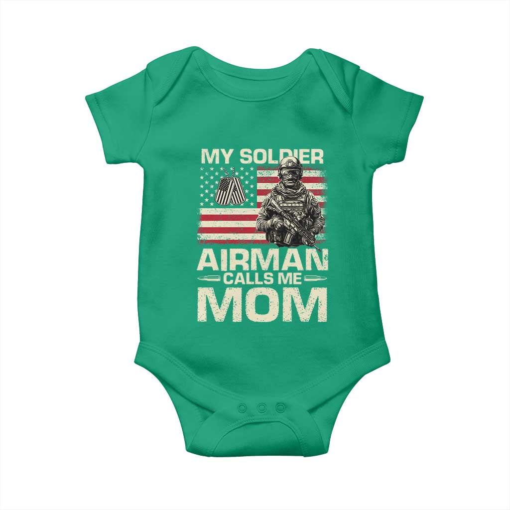 Proud Air Force Mom Baby Onesie My Soldier Airman Calls Me Mom US Flag TS10 Irish Green Print Your Wear