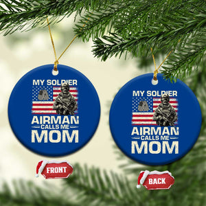 Proud Air Force Mom Ceramic Ornament My Soldier Airman Calls Me Mom US Flag TS10 1pc Blue Print Your Wear