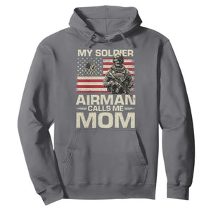 Proud Air Force Mom Hoodie My Soldier Airman Calls Me Mom US Flag TS10 Charcoal Print Your Wear