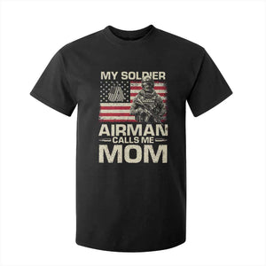 Proud Air Force Mom T Shirt For Kid My Soldier Airman Calls Me Mom US Flag TS10 Black Print Your Wear