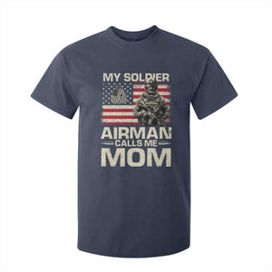 Proud Air Force Mom T Shirt For Kid My Soldier Airman Calls Me Mom US Flag TS10 Navy Print Your Wear