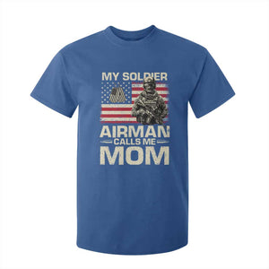 Proud Air Force Mom T Shirt For Kid My Soldier Airman Calls Me Mom US Flag TS10 Royal Blue Print Your Wear