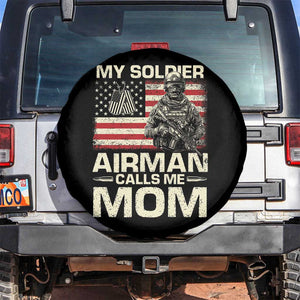 Proud Air Force Mom Spare Tire Cover My Soldier Airman Calls Me Mom US Flag TS10 No hole Black Print Your Wear