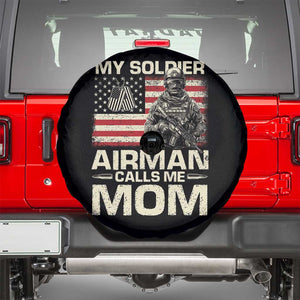 Proud Air Force Mom Spare Tire Cover My Soldier Airman Calls Me Mom US Flag TS10 Black Print Your Wear