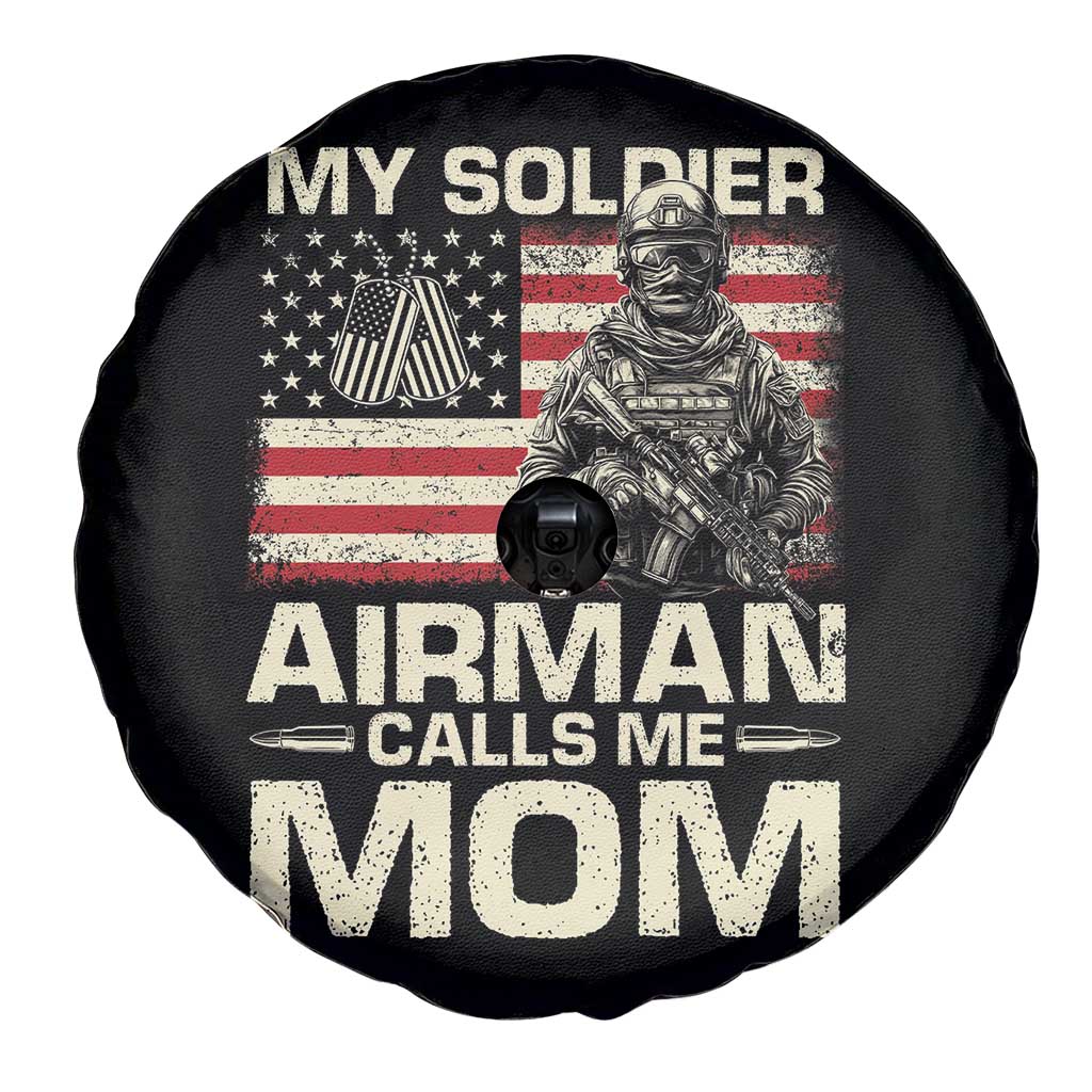 Proud Air Force Mom Spare Tire Cover My Soldier Airman Calls Me Mom US Flag TS10 Print Your Wear