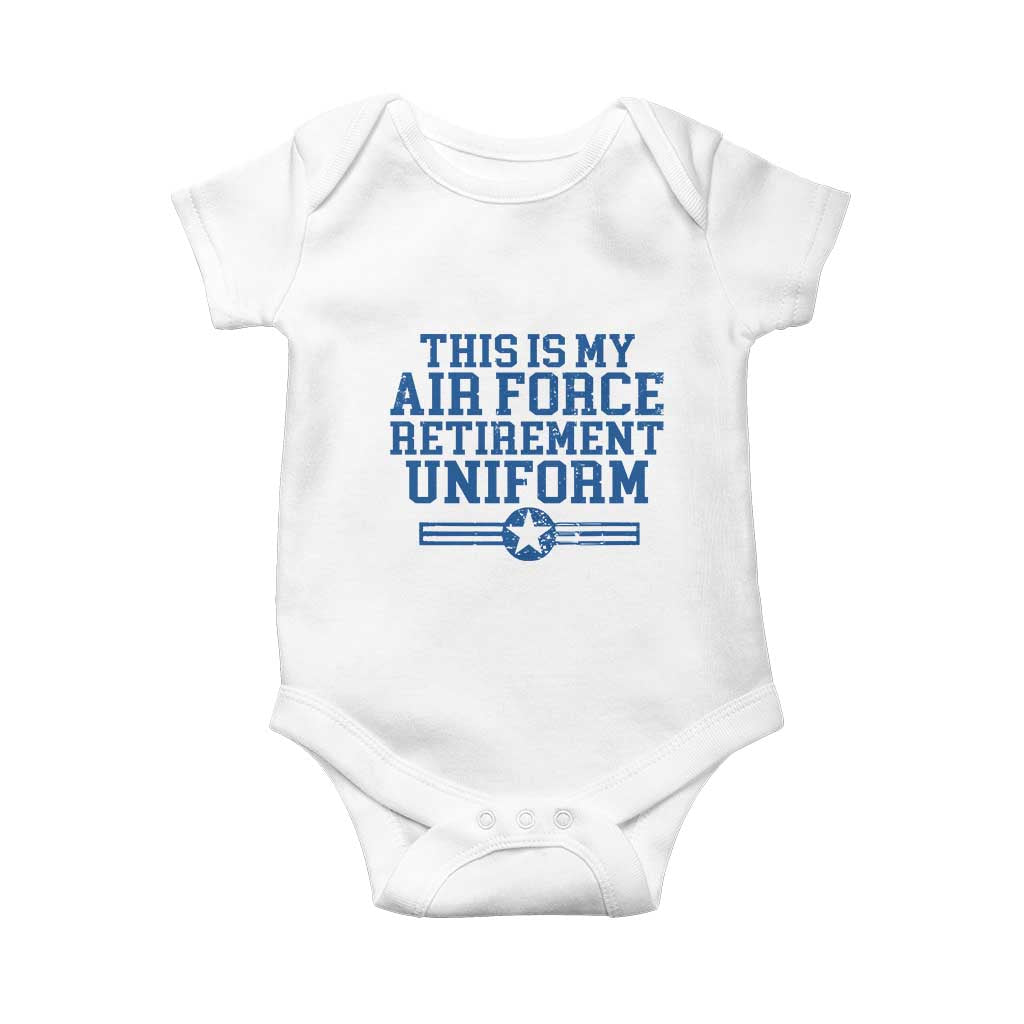 Veteran US Air Force Baby Onesie This Is My Retirement Uniform TS10 White Print Your Wear