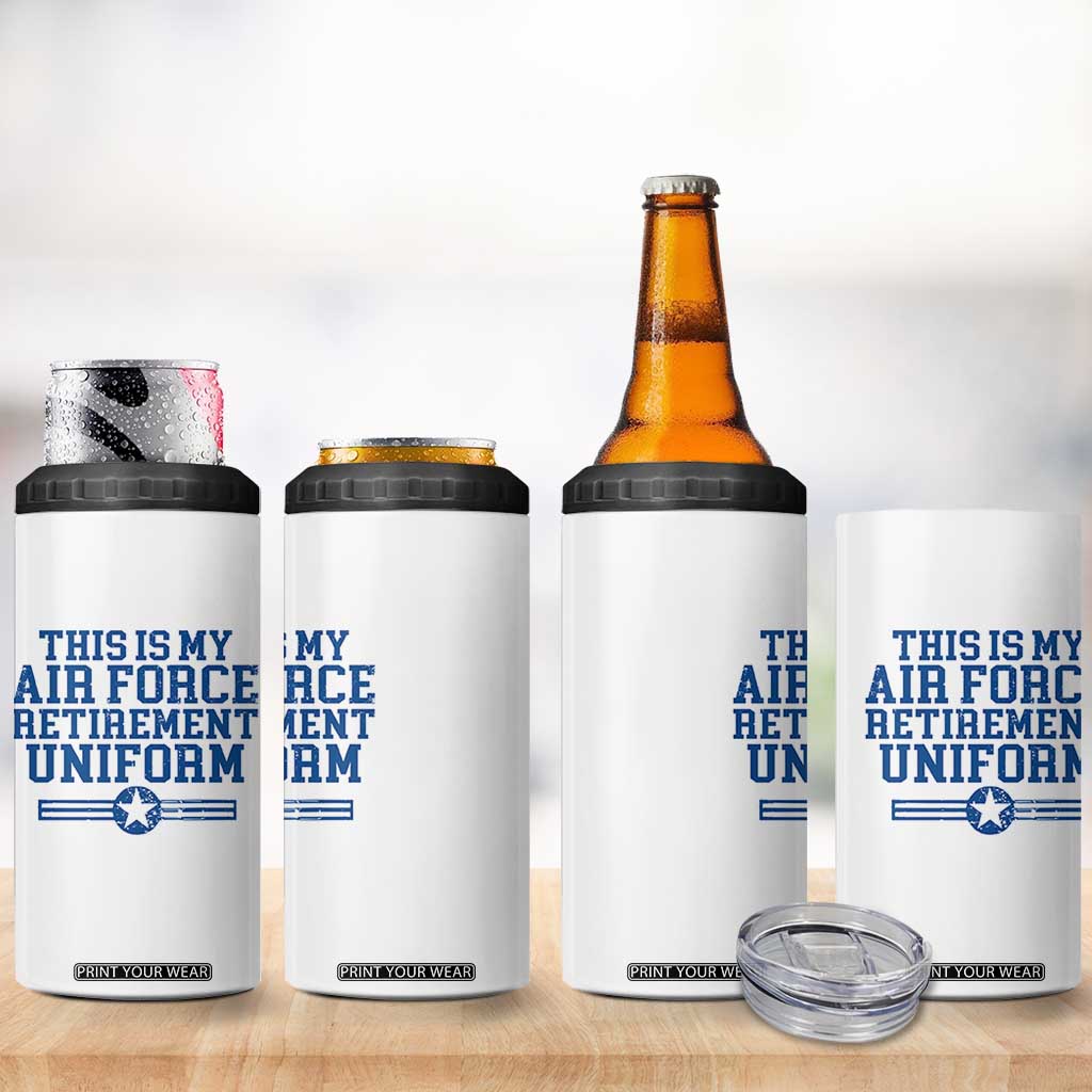 Veteran US Air Force 4 in 1 Can Cooler Tumbler This Is My Retirement Uniform TS10 Print Your Wear
