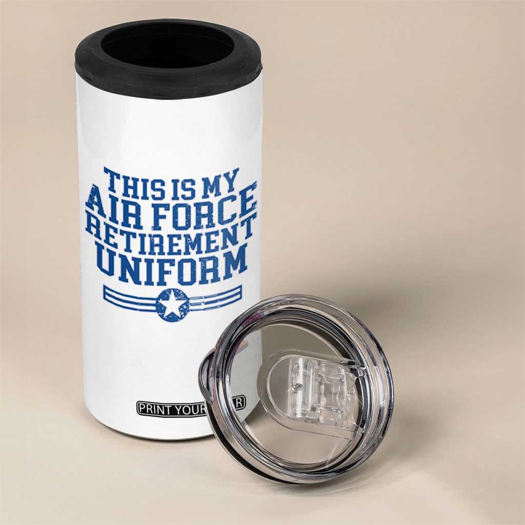 Veteran US Air Force 4 in 1 Can Cooler Tumbler This Is My Retirement Uniform TS10 Print Your Wear