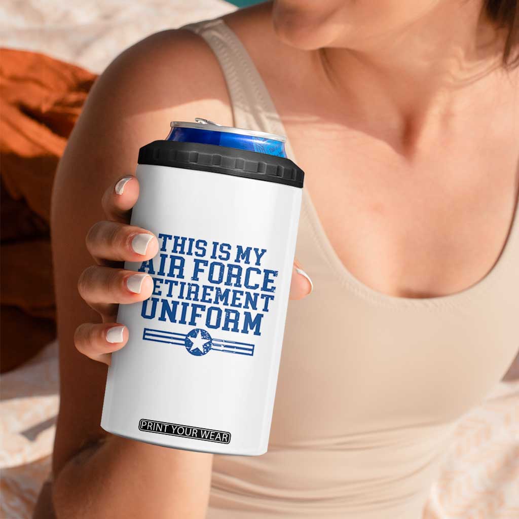 Veteran US Air Force 4 in 1 Can Cooler Tumbler This Is My Retirement Uniform TS10 Print Your Wear
