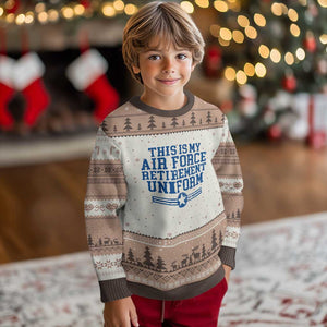 Veteran US Air Force Ugly Christmas Sweater This Is My Retirement Uniform TS10 Mocha Mousse Print Your Wear