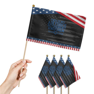 Veteran US Air Force Patriotic Handheld Flag This Is My Retirement Uniform TS10 Print Your Wear