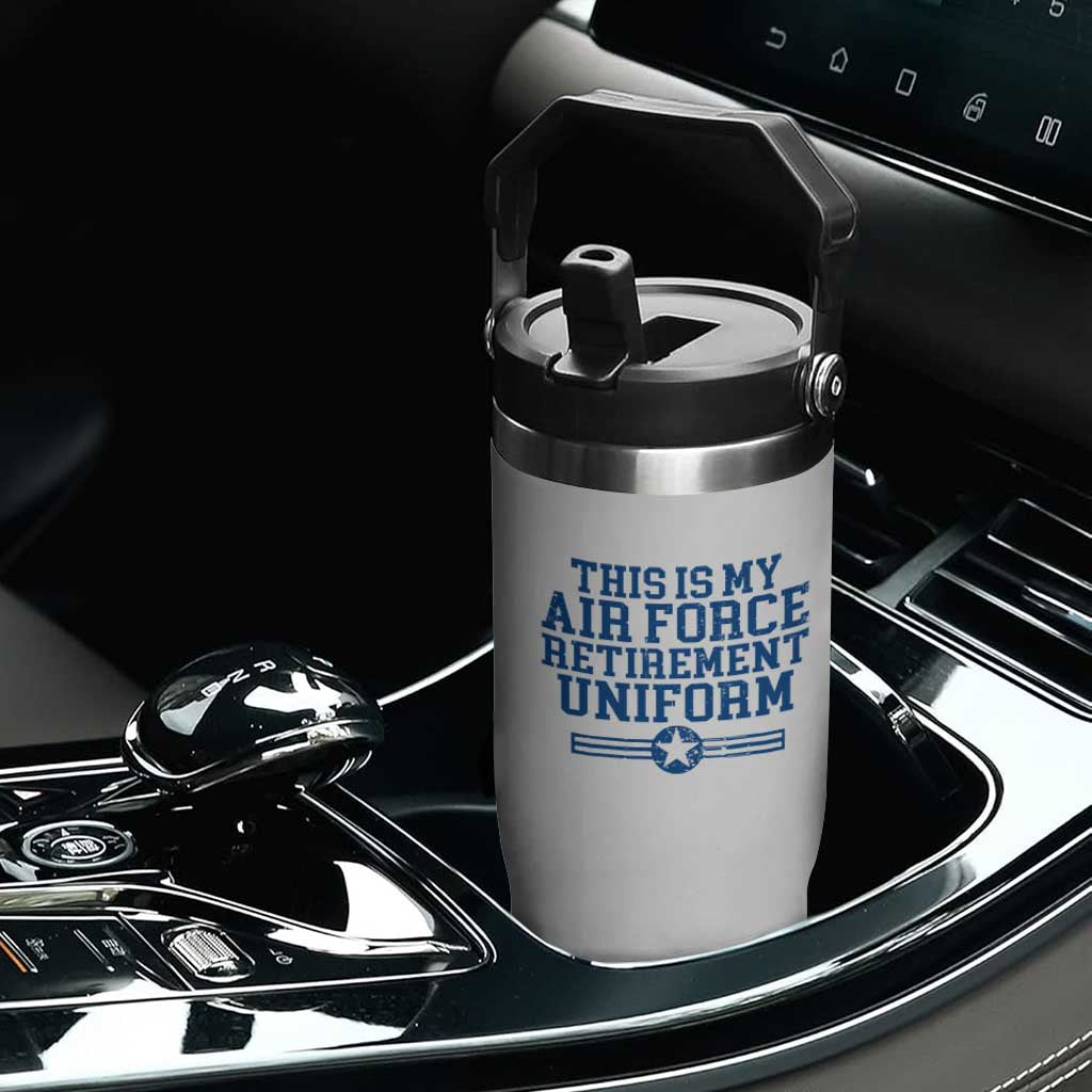 Veteran US Air Force Flip Straw Tumbler This Is My Retirement Uniform TS10 Print Your Wear