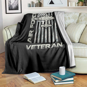 Air Force Veteran Throw Blanket Vintage Camo USA Flag Veterans TS10 Print Your Wear