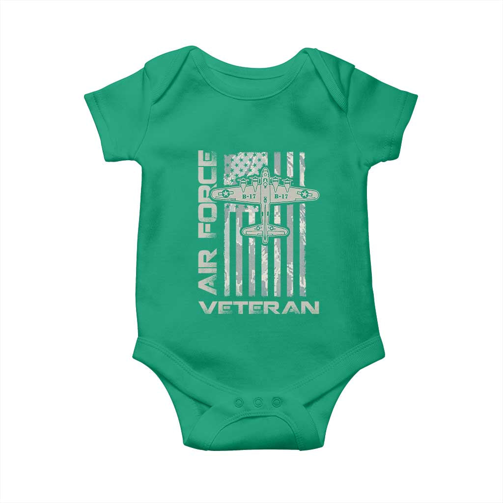 Air Force Veteran Baby Onesie Vintage Camo USA Flag Veterans TS10 Irish Green Print Your Wear