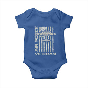 Air Force Veteran Baby Onesie Vintage Camo USA Flag Veterans TS10 Royal Blue Print Your Wear