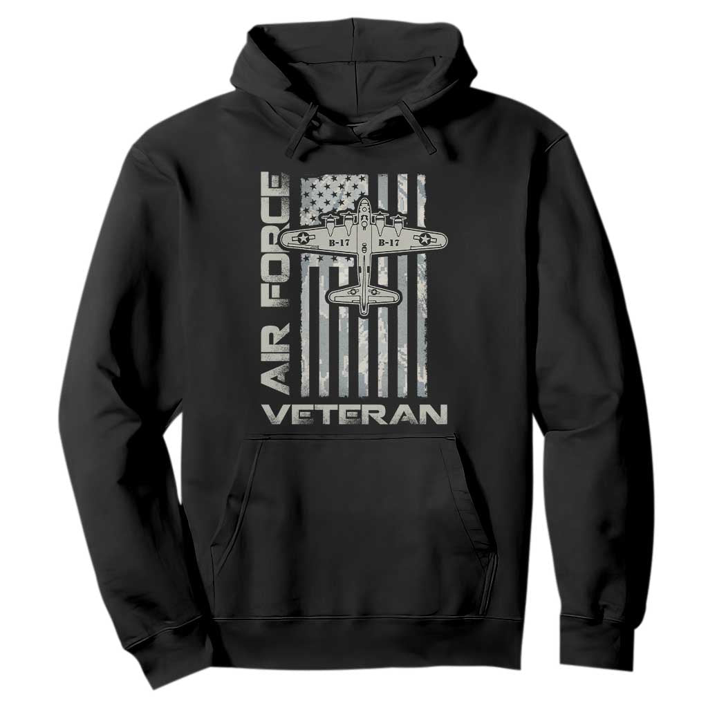 Air Force Veteran Hoodie Vintage Camo USA Flag Veterans TS10 Black Print Your Wear