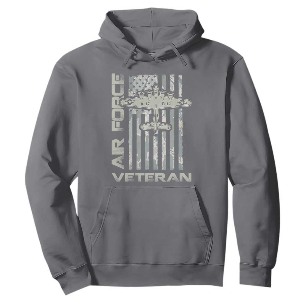 Air Force Veteran Hoodie Vintage Camo USA Flag Veterans TS10 Charcoal Print Your Wear