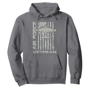 Air Force Veteran Hoodie Vintage Camo USA Flag Veterans TS10 Charcoal Print Your Wear
