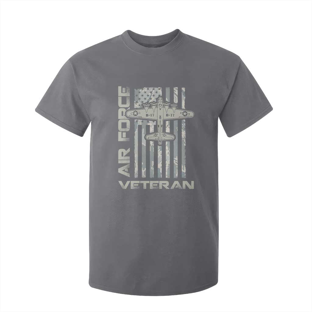Air Force Veteran T Shirt For Kid Vintage Camo USA Flag Veterans TS10 Charcoal Print Your Wear