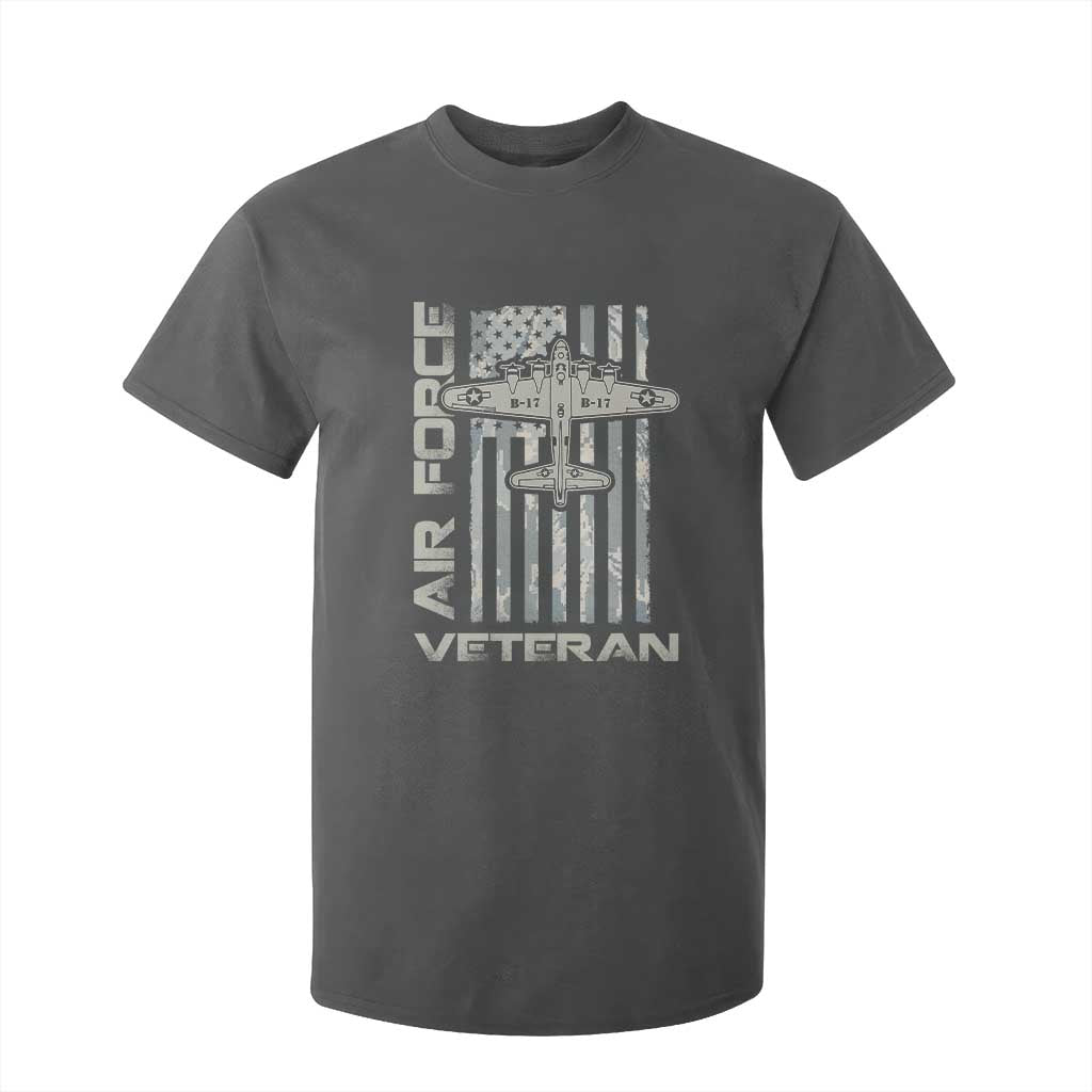 Air Force Veteran T Shirt For Kid Vintage Camo USA Flag Veterans TS10 Dark Heather Print Your Wear