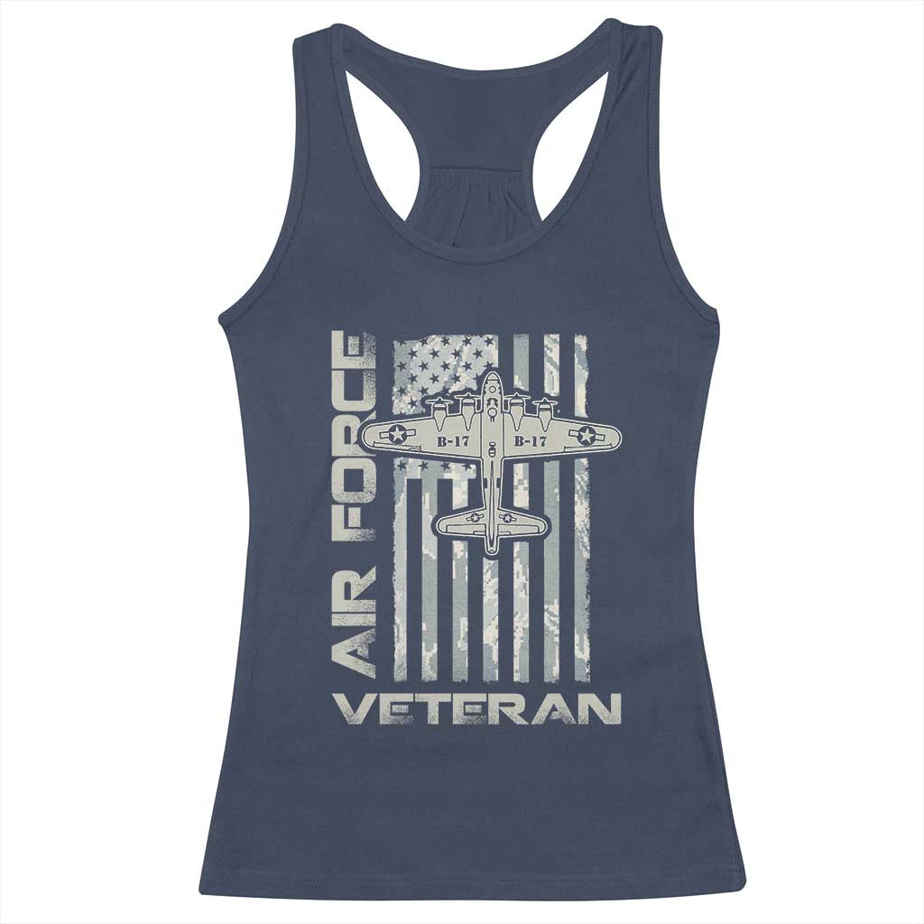 Air Force Veteran Racerback Tank Top Vintage Camo USA Flag Veterans TS10 Navy Print Your Wear