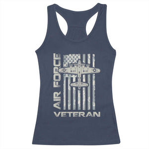Air Force Veteran Racerback Tank Top Vintage Camo USA Flag Veterans TS10 Navy Print Your Wear
